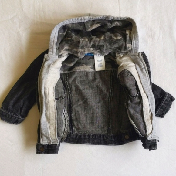 greendog layered look distressed denim jacket with hoodie 18 months baby boy - Picture 11 of 14